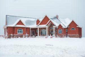 house with snow 